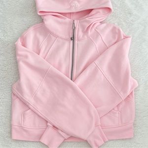 lululemon strawberry milkshake scuba half zip size xs/s